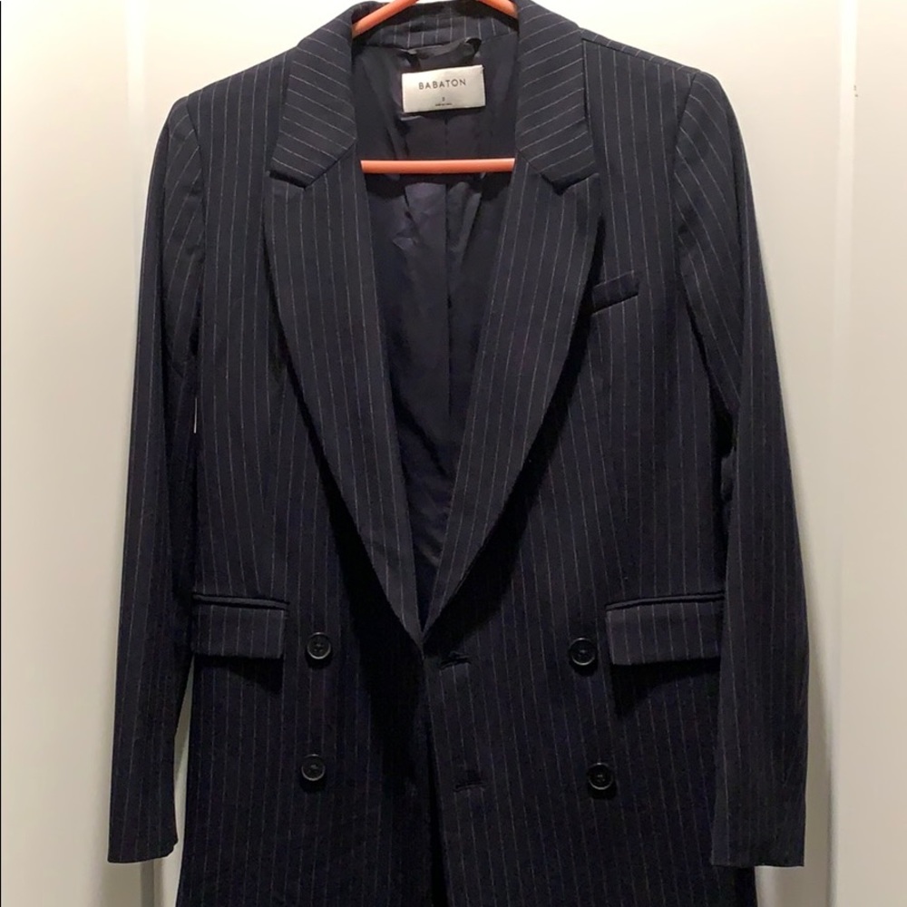 Babaton Aritzia NWT navy stripe blazer
